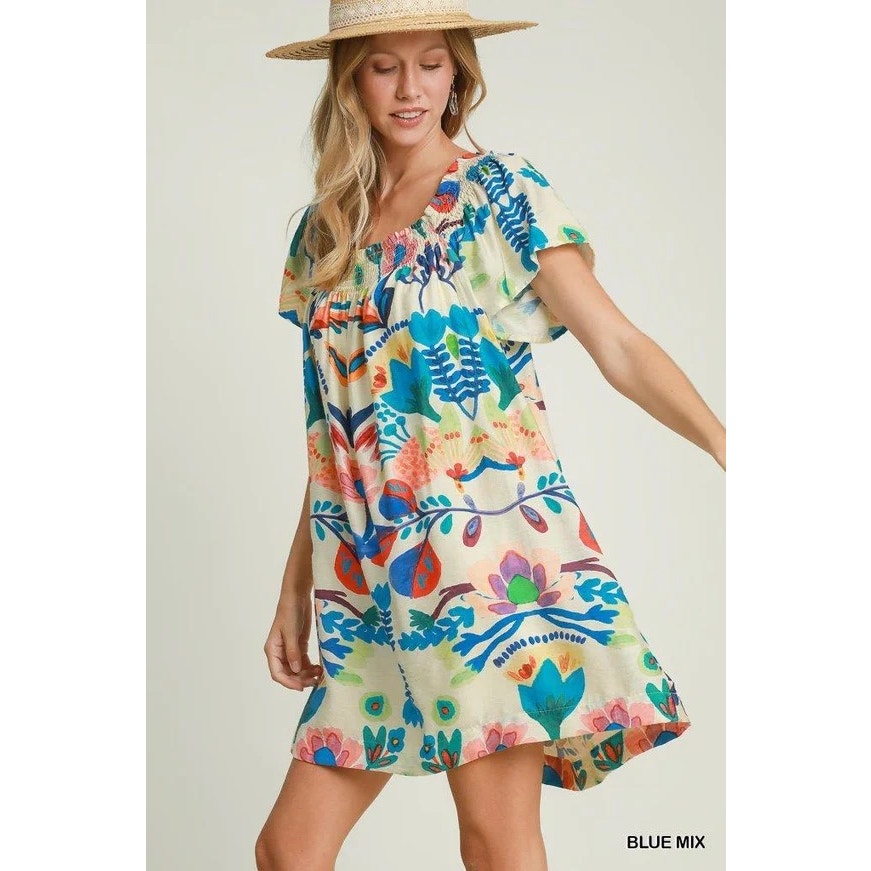 Umgee Garden Floral Mini Dress