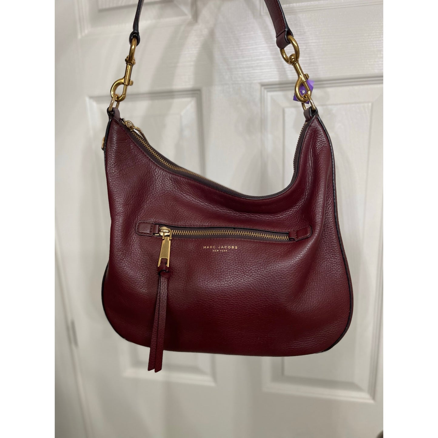 Marc Jacobs Recruit Leather Burgandy Hobo Handbag