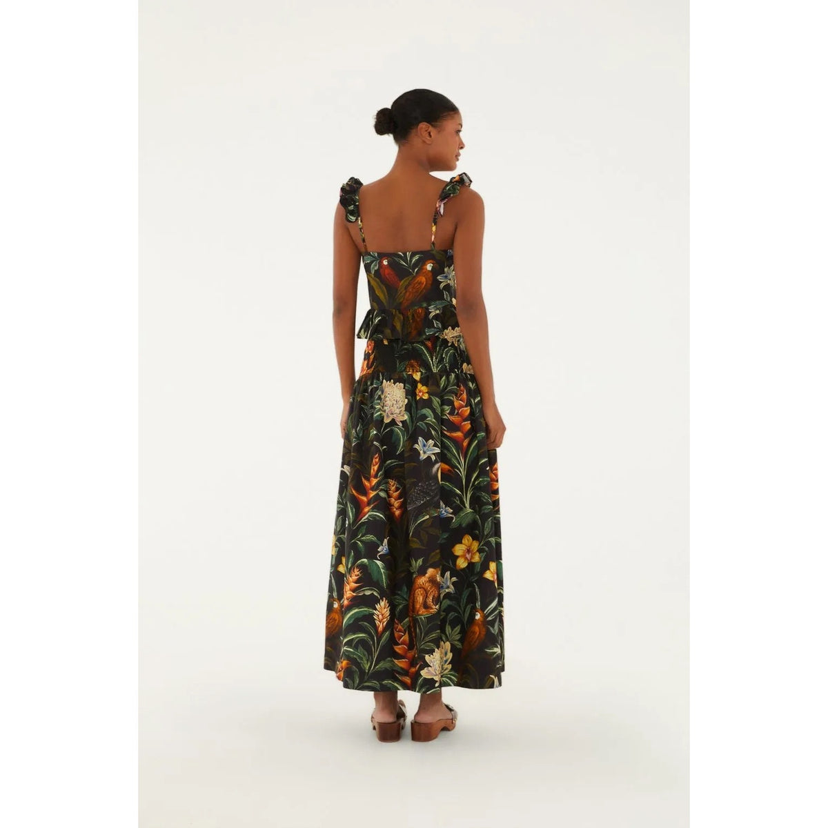Farm Rio Night Fauna Printed Maxi Skirt