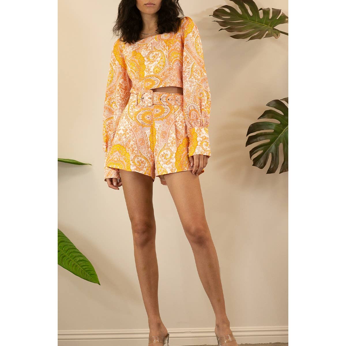 Mulla Paisley Crop Top and Shorts Set