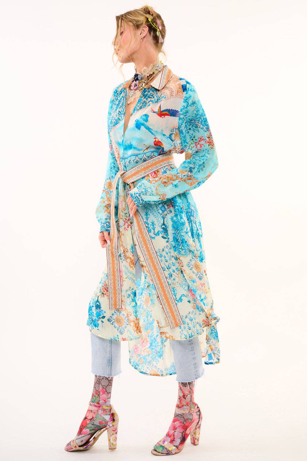 Aratta Rocco Beauty Shirt-Dress: Sky