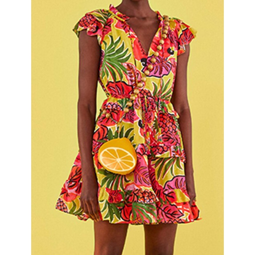 FARM Rio Fruit Dream Ruffle Mini Dress