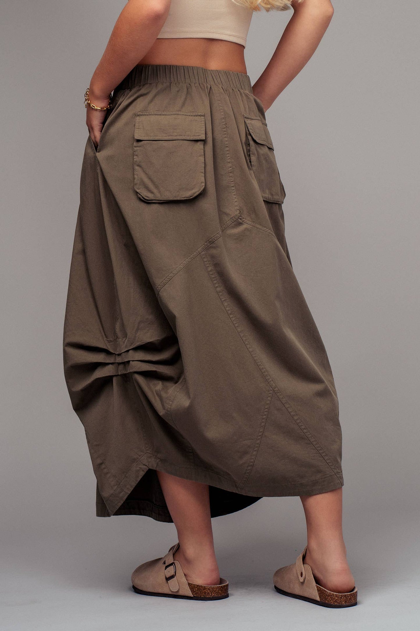 Urban Daizy Balloon Hem Drawstring Maxi Skirt