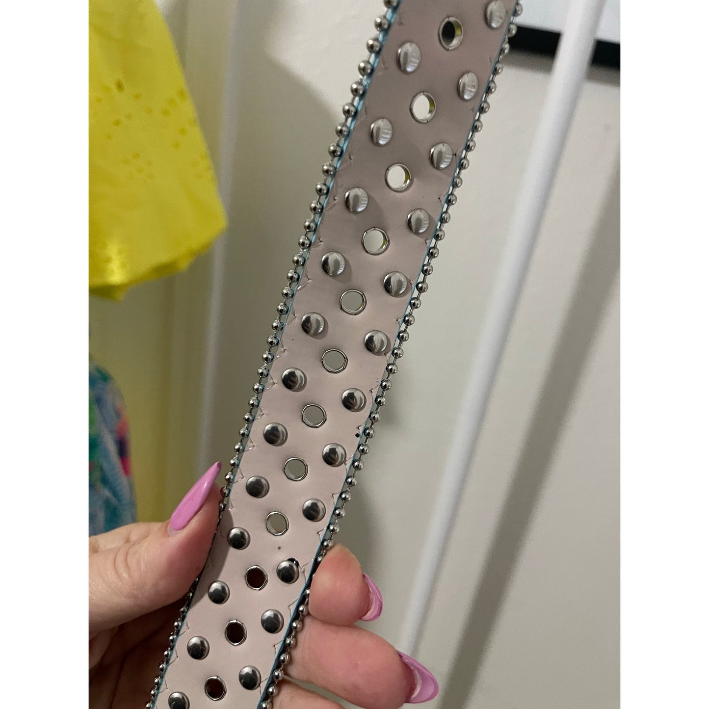 Blue and Silver Studded Rhinestone Glittery Western Belt