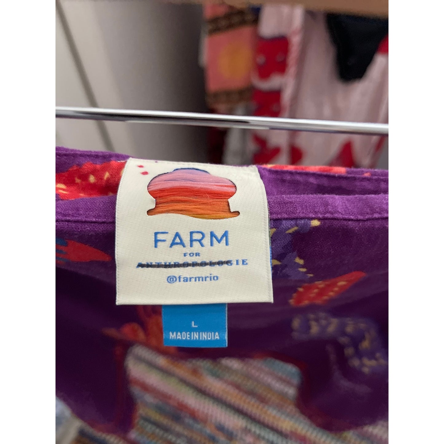 Farm Rio x Anthropologie Purple Scalloped Lobster Skirt