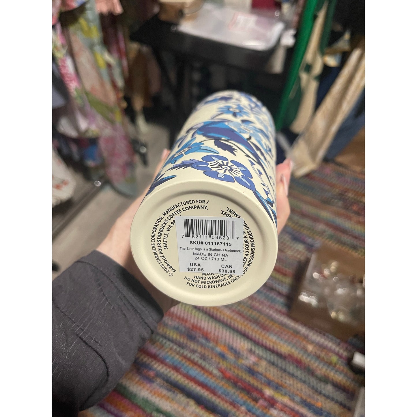 Starbucks + FARM Rio Lenco Azulejo 24oz Stainless Cold Cup