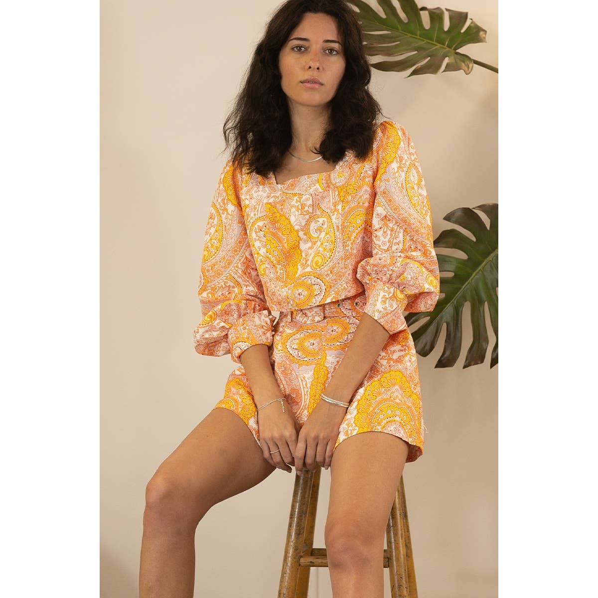 Mulla Paisley Crop Top and Shorts Set