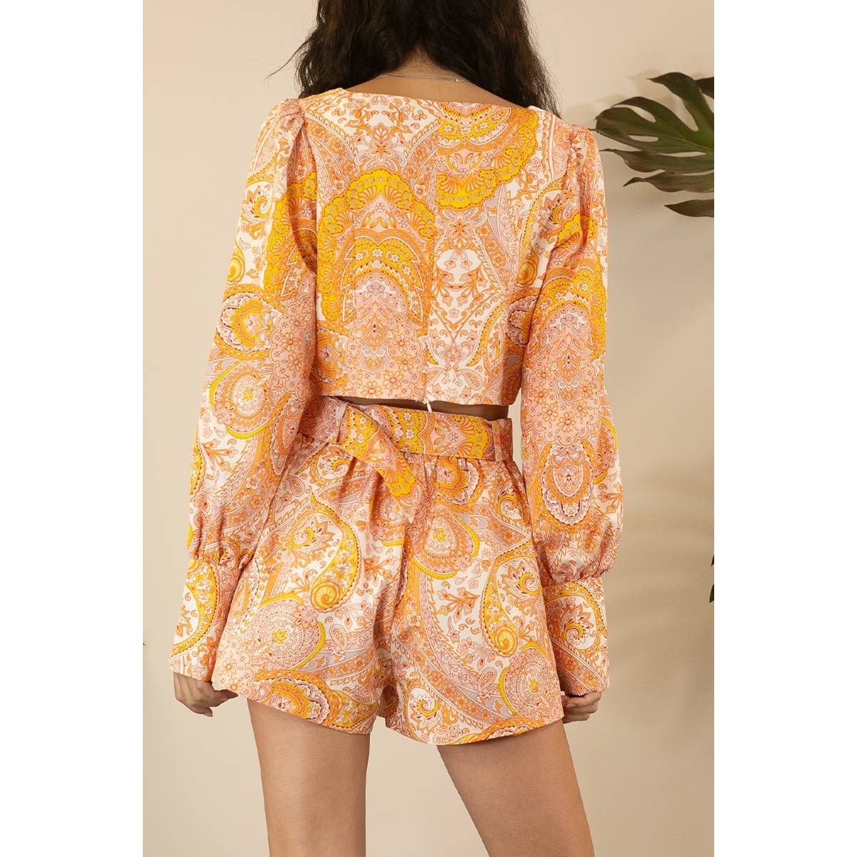 Mulla Paisley Crop Top and Shorts Set