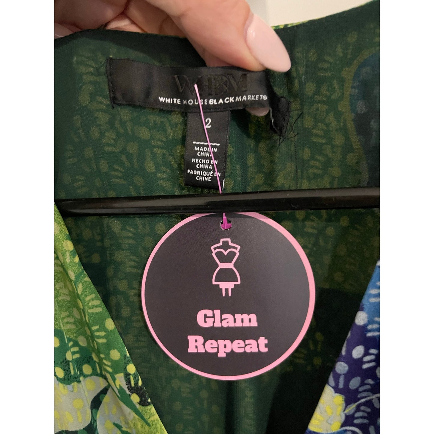 White House Black Market Satin Floral Dress