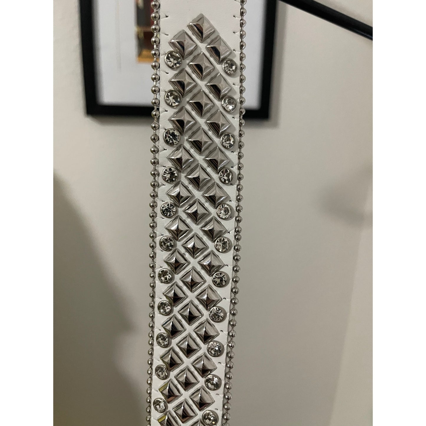 White and Silver Studded Belt