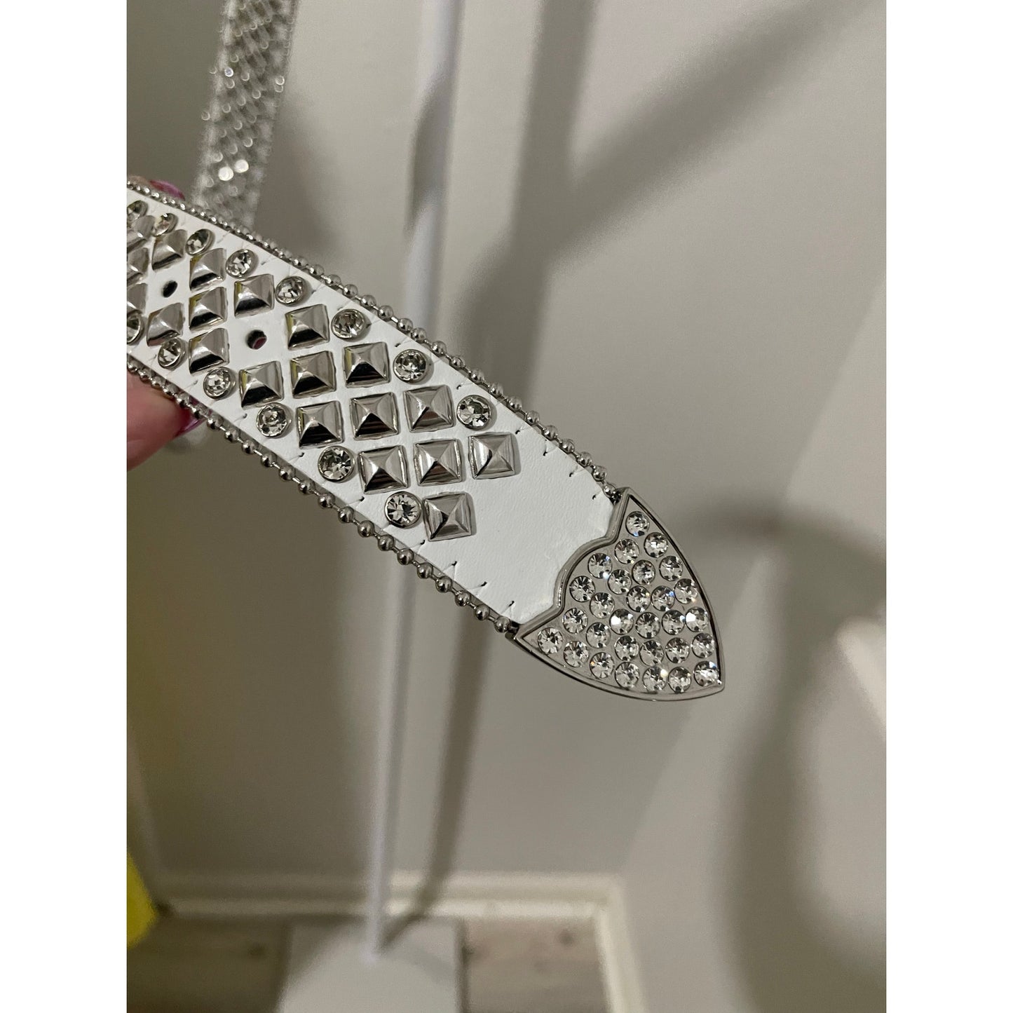 White and Silver Studded Belt