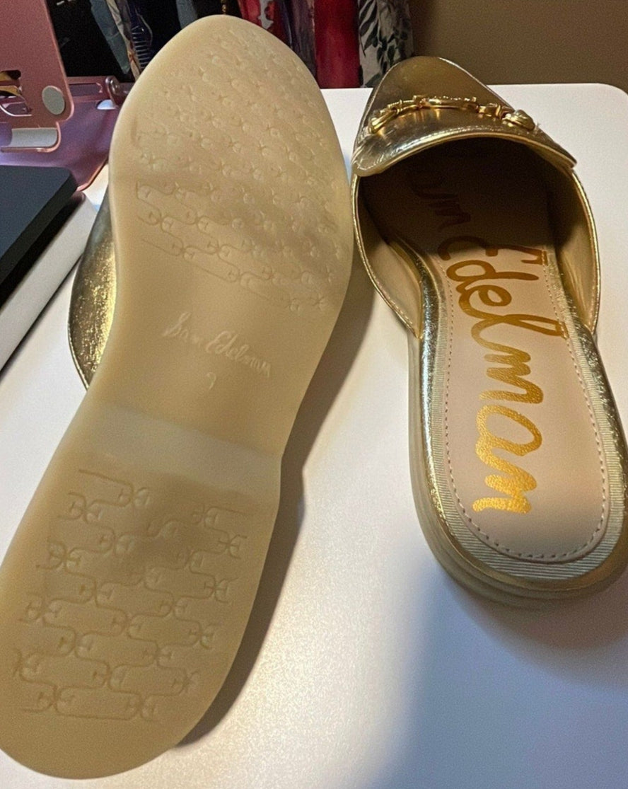 Sam Edelman Gold Slip-on's