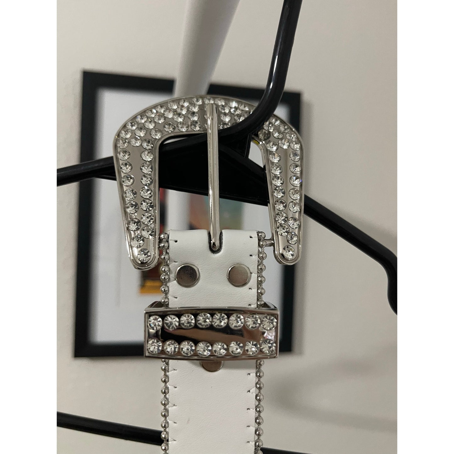 White and Silver Studded Belt
