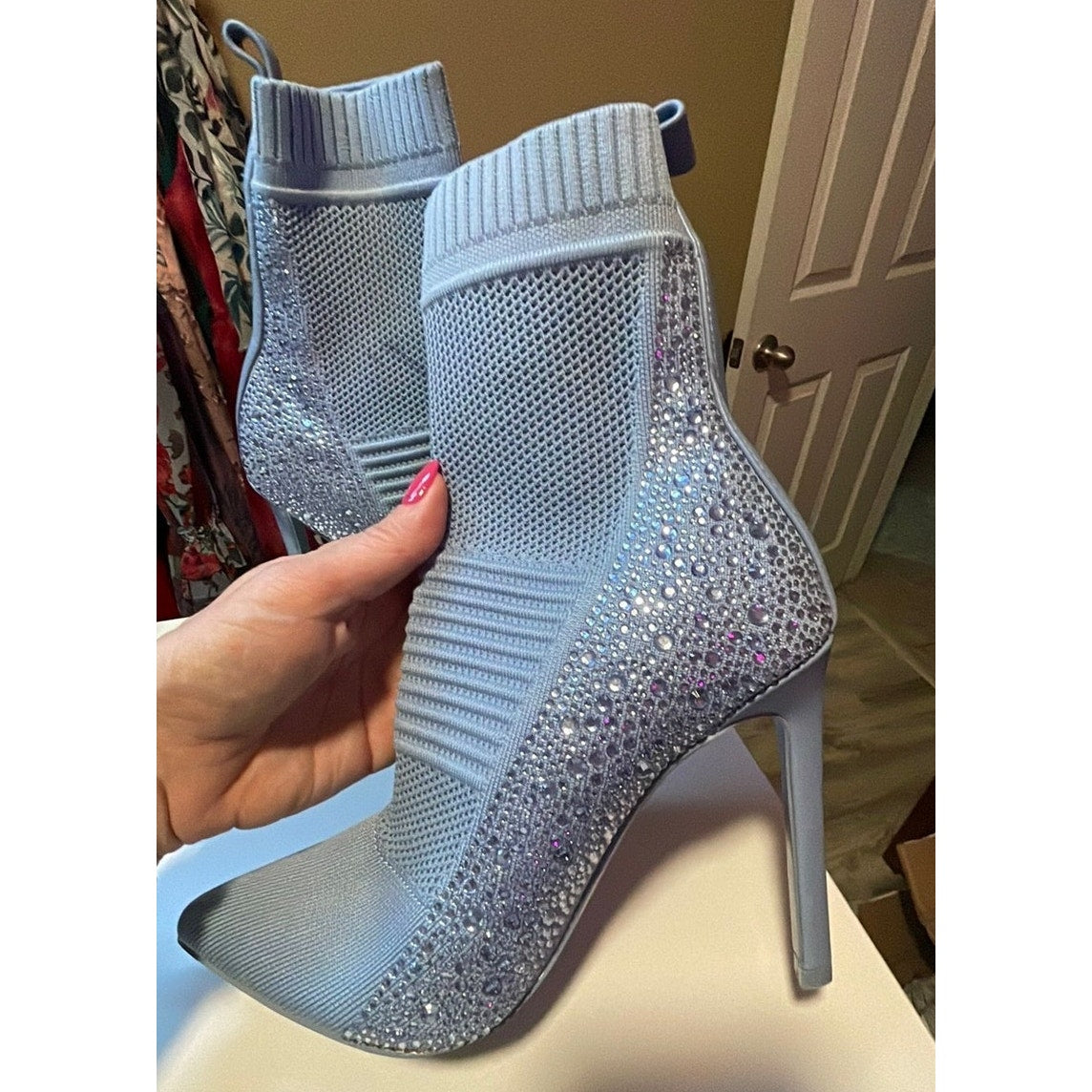 Steve Madden Blue Sock Boots