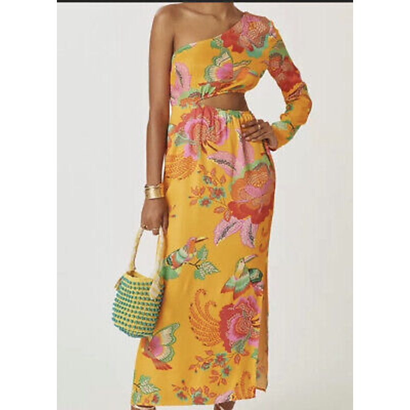 FARM Rio Tropical Print Cutout Maxi Dress