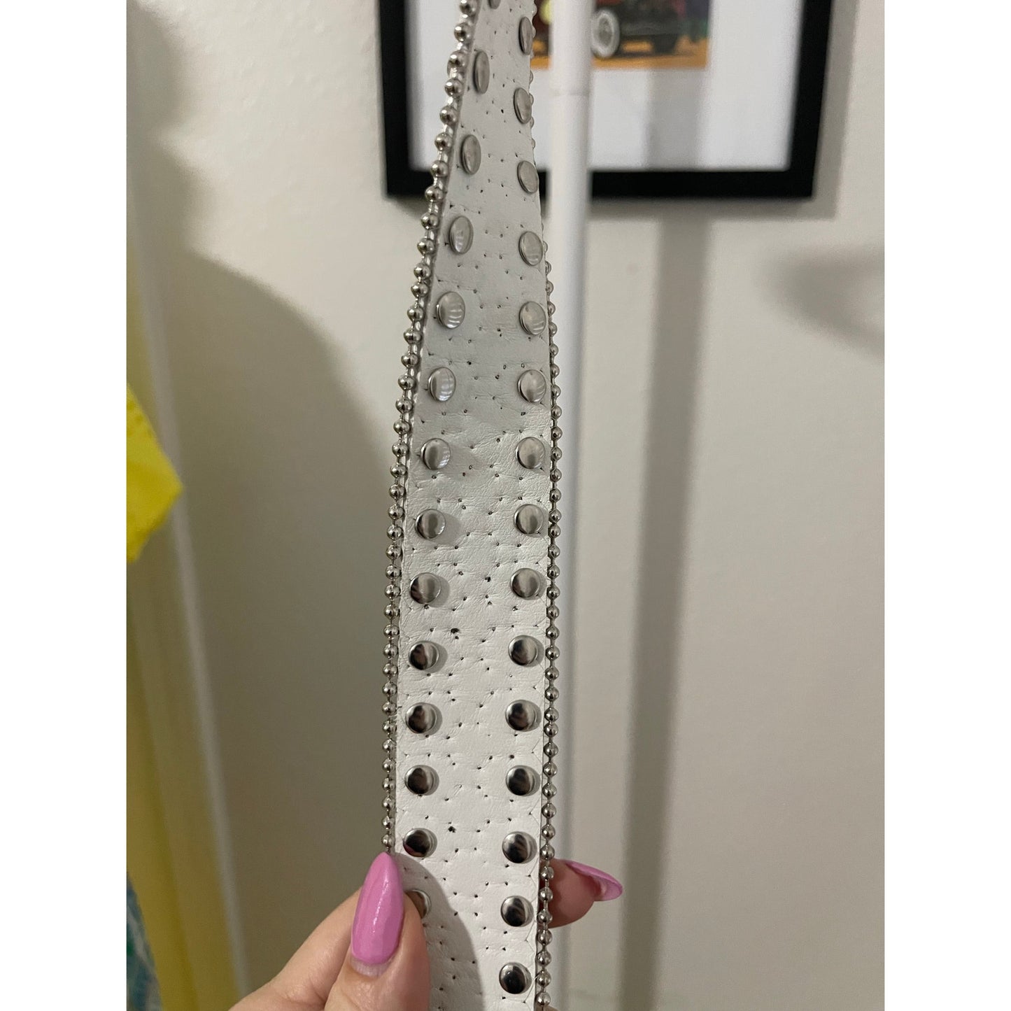 White and Silver Studded Belt