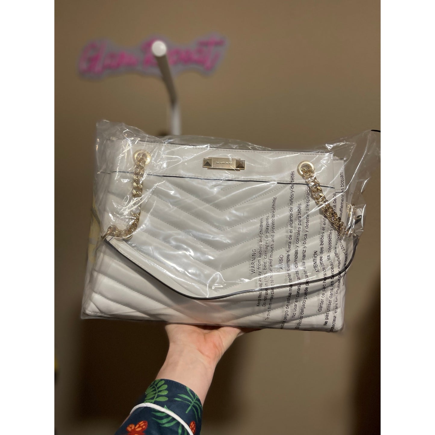 Michael Kors White Medium Quilted Bag