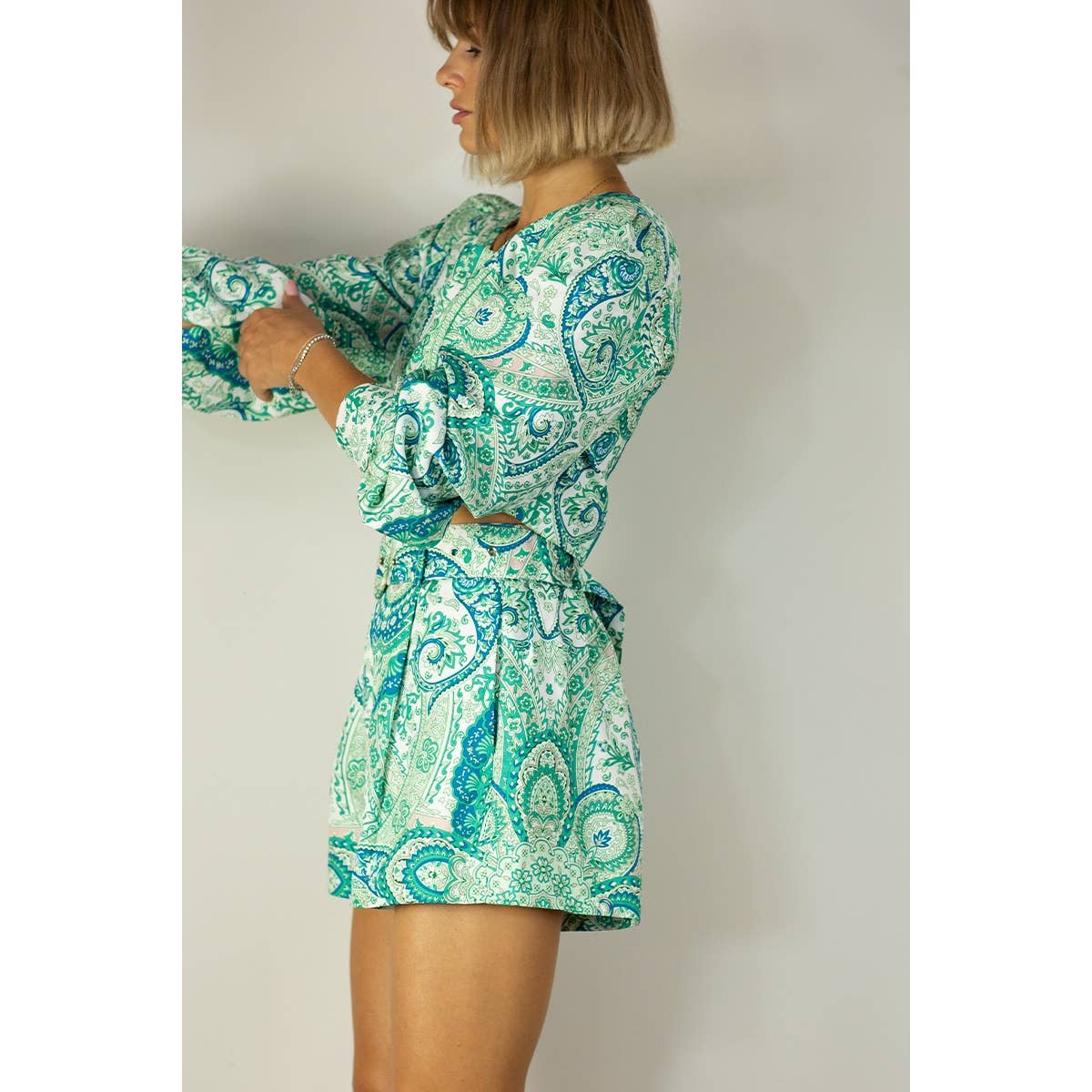 Mulla Paisley Crop Top and Shorts Set
