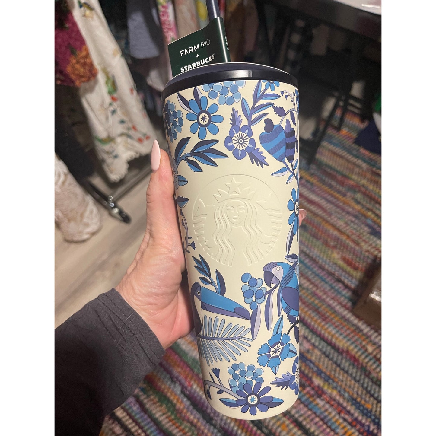 Starbucks + FARM Rio Lenco Azulejo 24oz Stainless Cold Cup