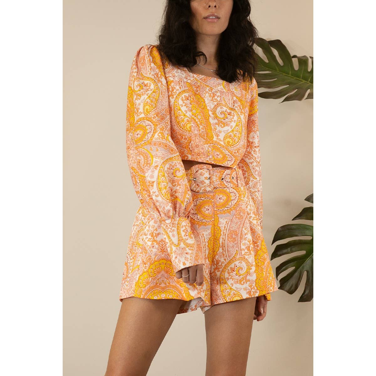 Mulla Paisley Crop Top and Shorts Set