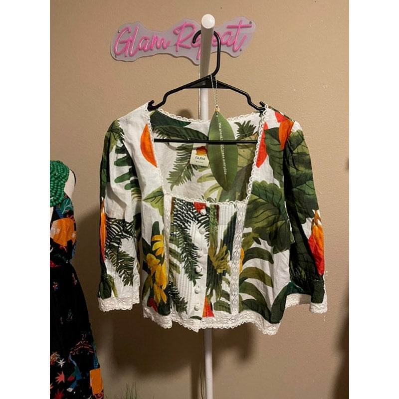 FARM Rio Cocoa Forest Blouse
