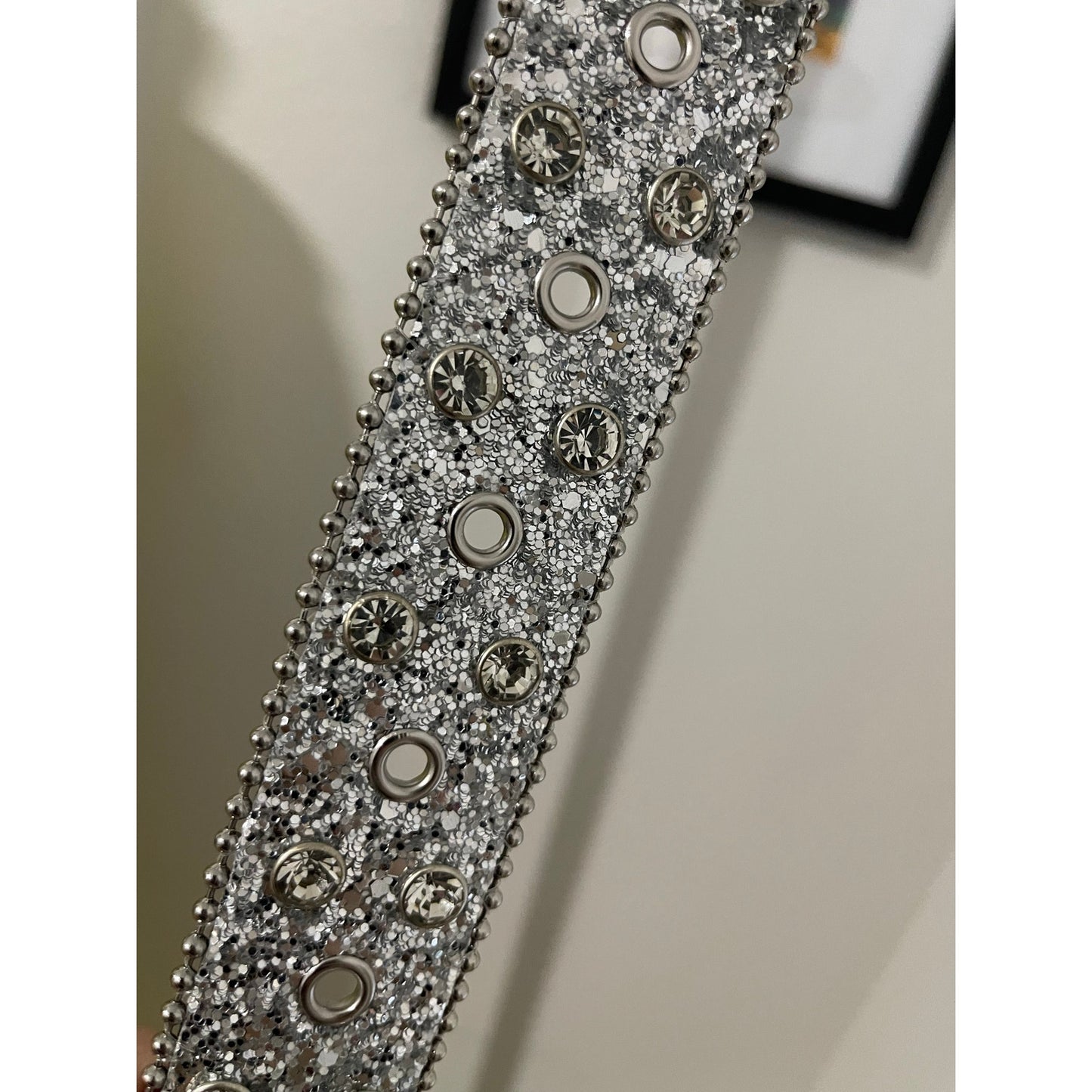 Silver Glittery and Rhinestone Western Belt