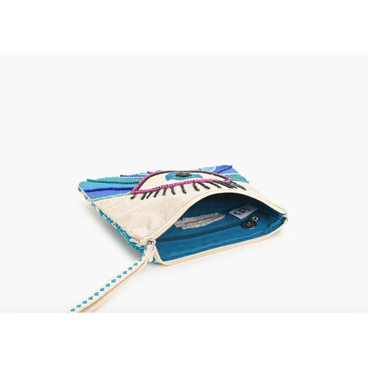 Wanderlust Evil Eye Embellished Wristlet Clutch