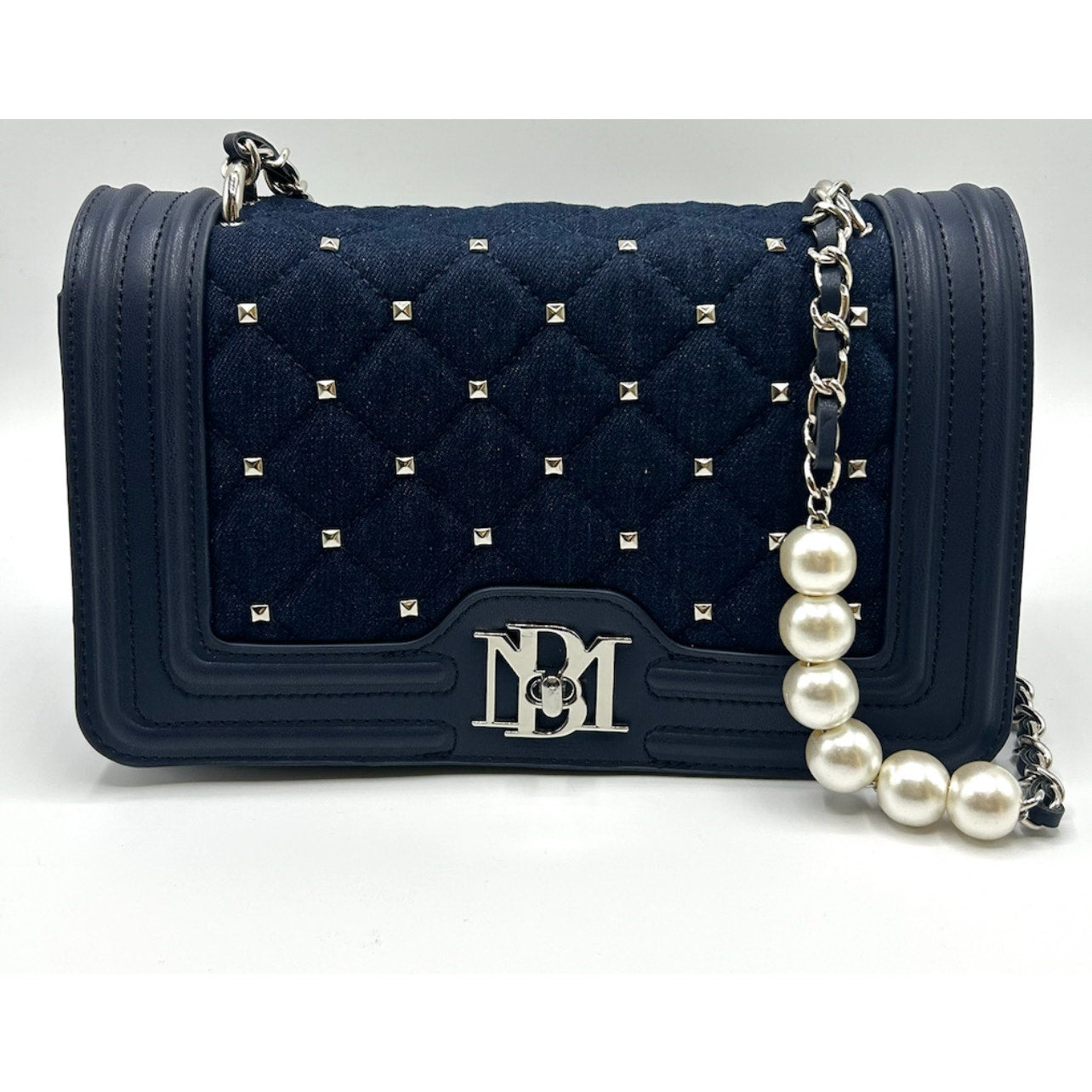 Badgley Mischka Quilted Denim Crossbody Handbag
