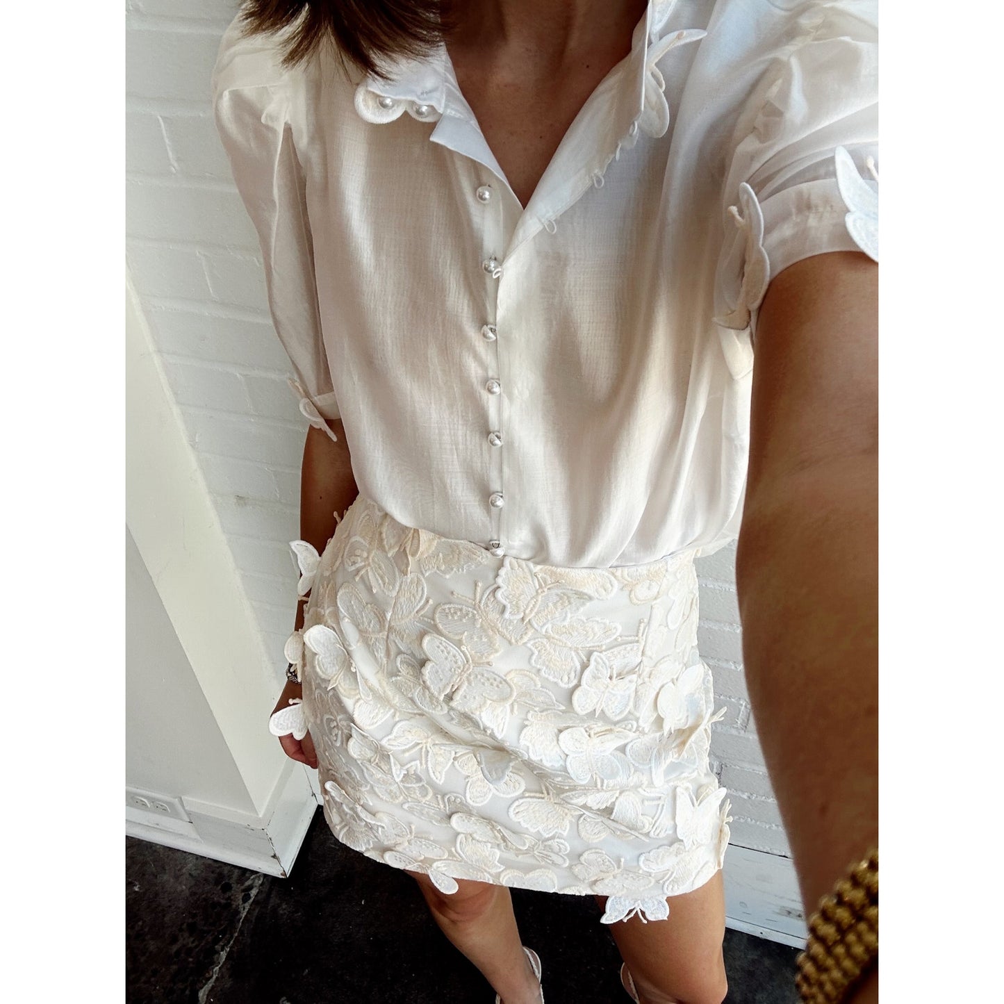 Elliatt Scarlett Butterfly Appliqué Skirt
