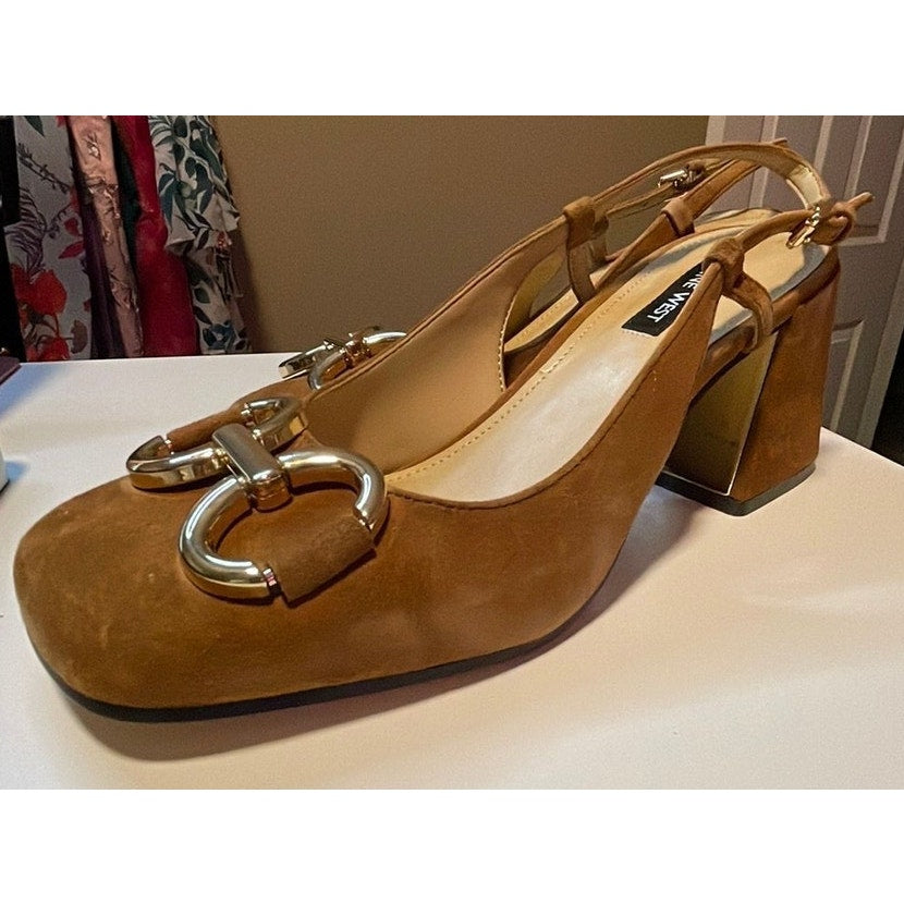 Nine West Natural Slingback Heels