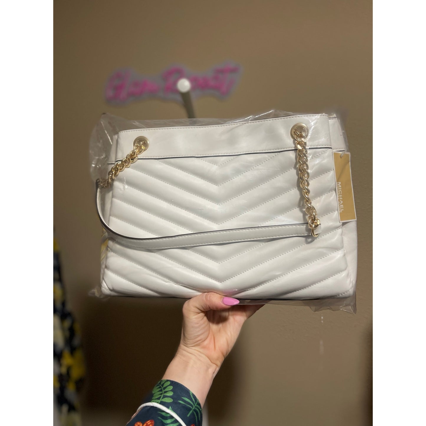 Michael Kors White Medium Quilted Bag