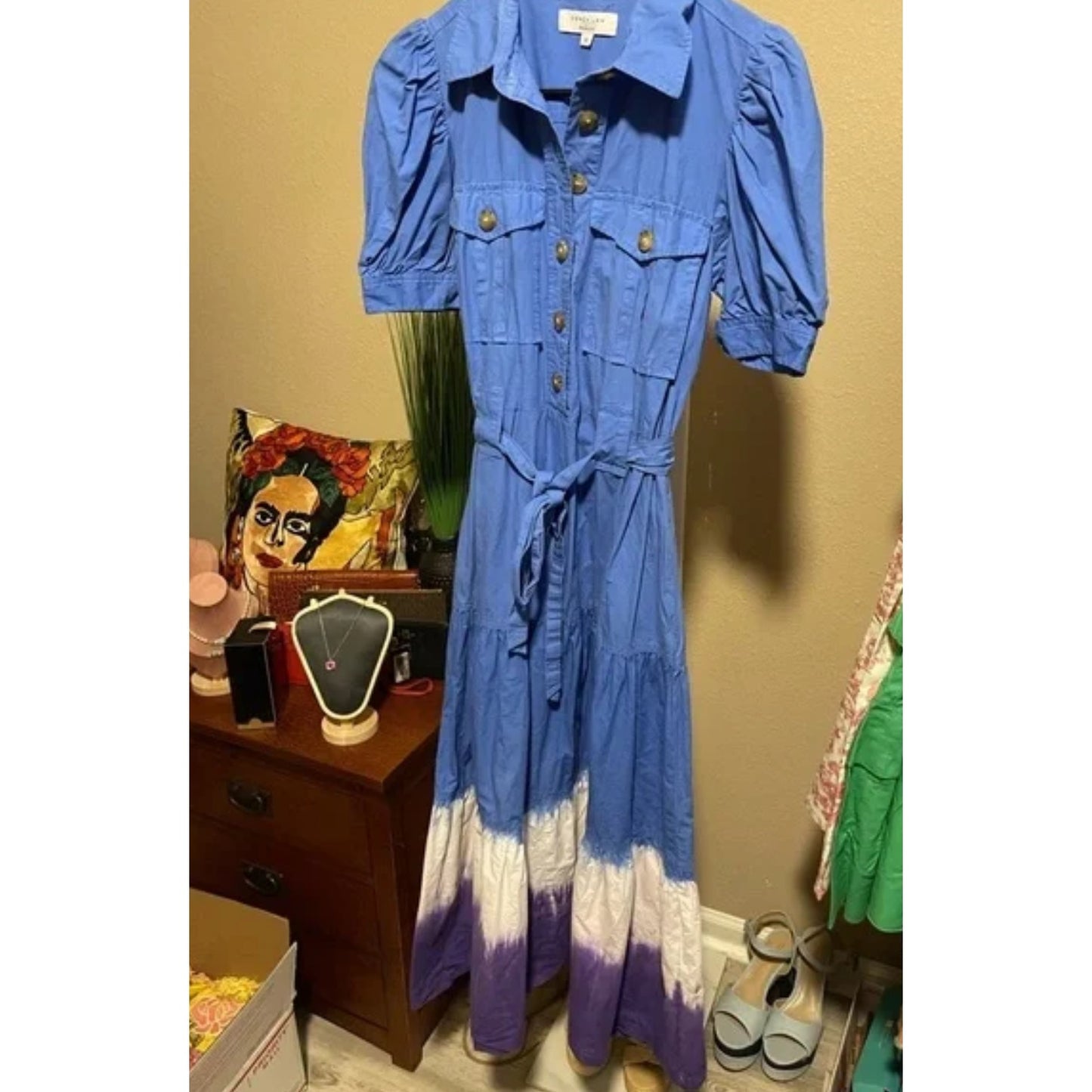 Derek Lam Blue, White, & Purple Dress