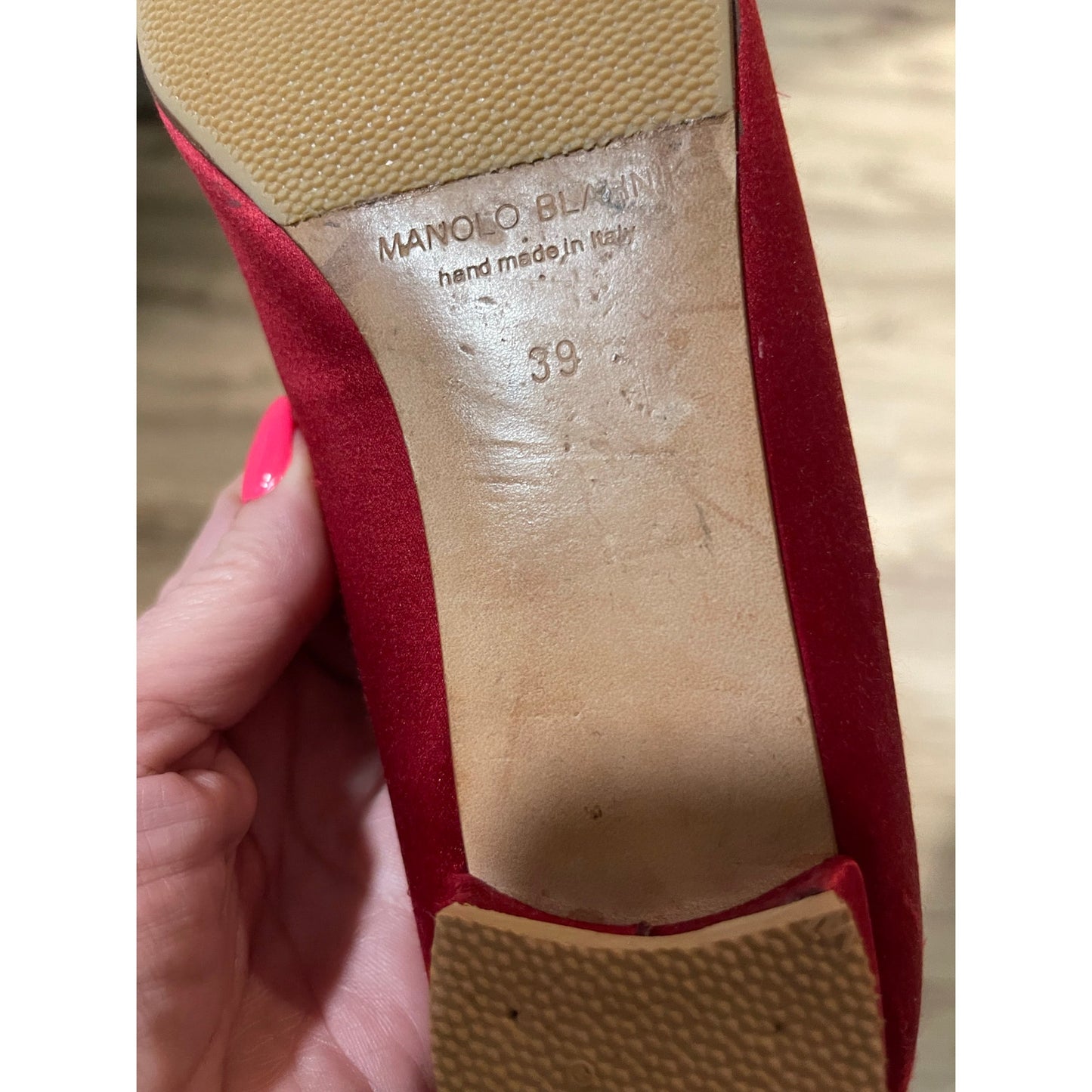 Manolo Blahnik Hangisiflat Satin Crystal Embellishment Flats