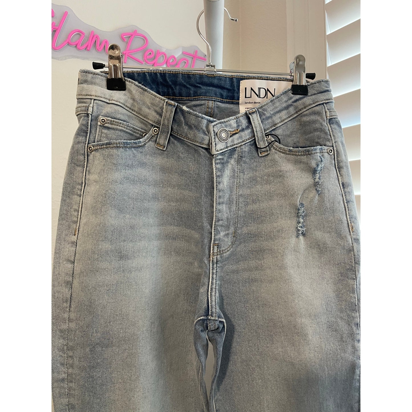 LNDN Light Wash Distressed Denim