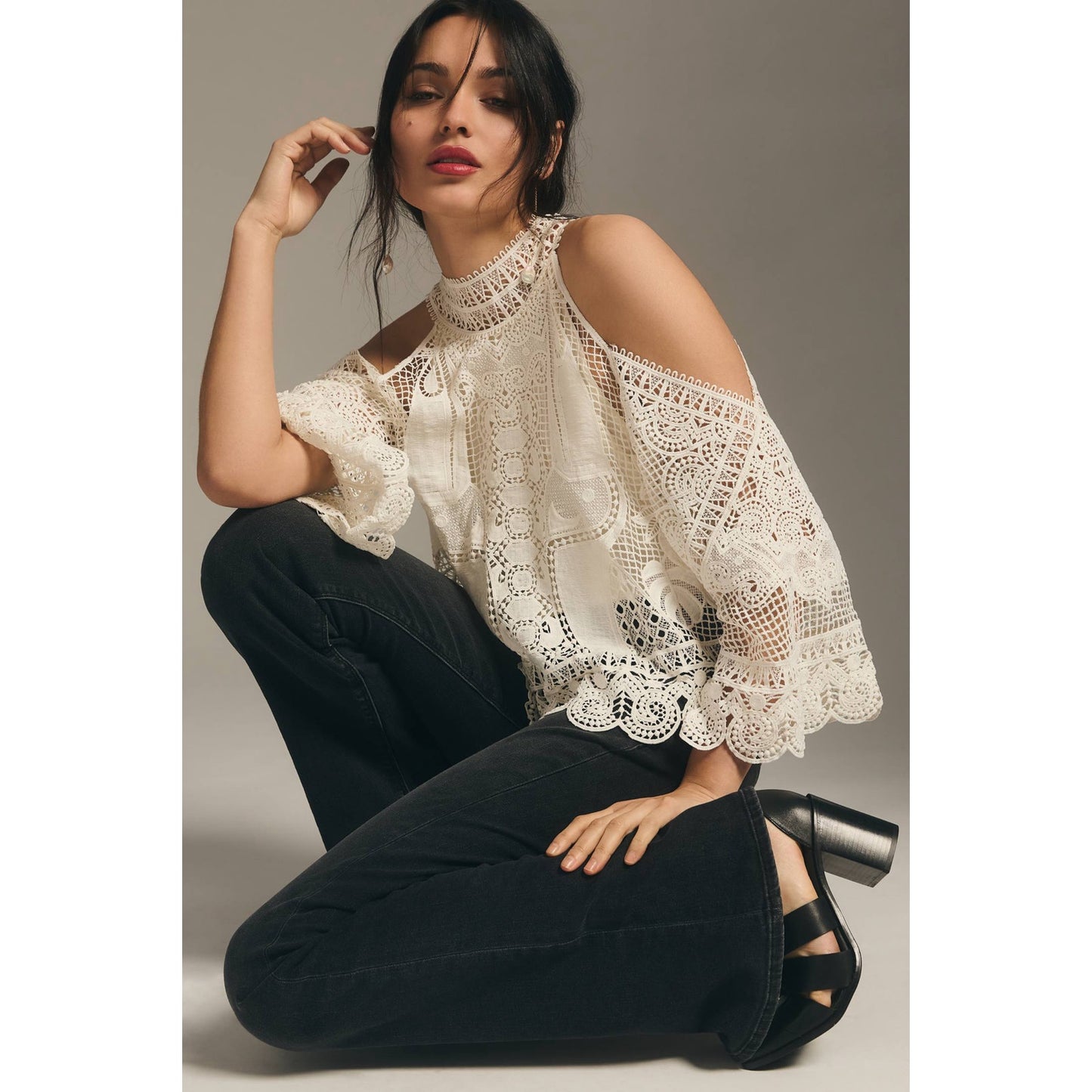 Farm Rio x Anthropologie Guipure Blouse