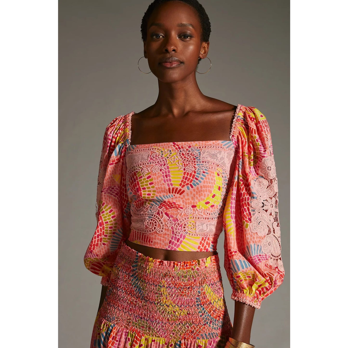 Farm Rio x Anthropologie Dotted Bananas Blouse