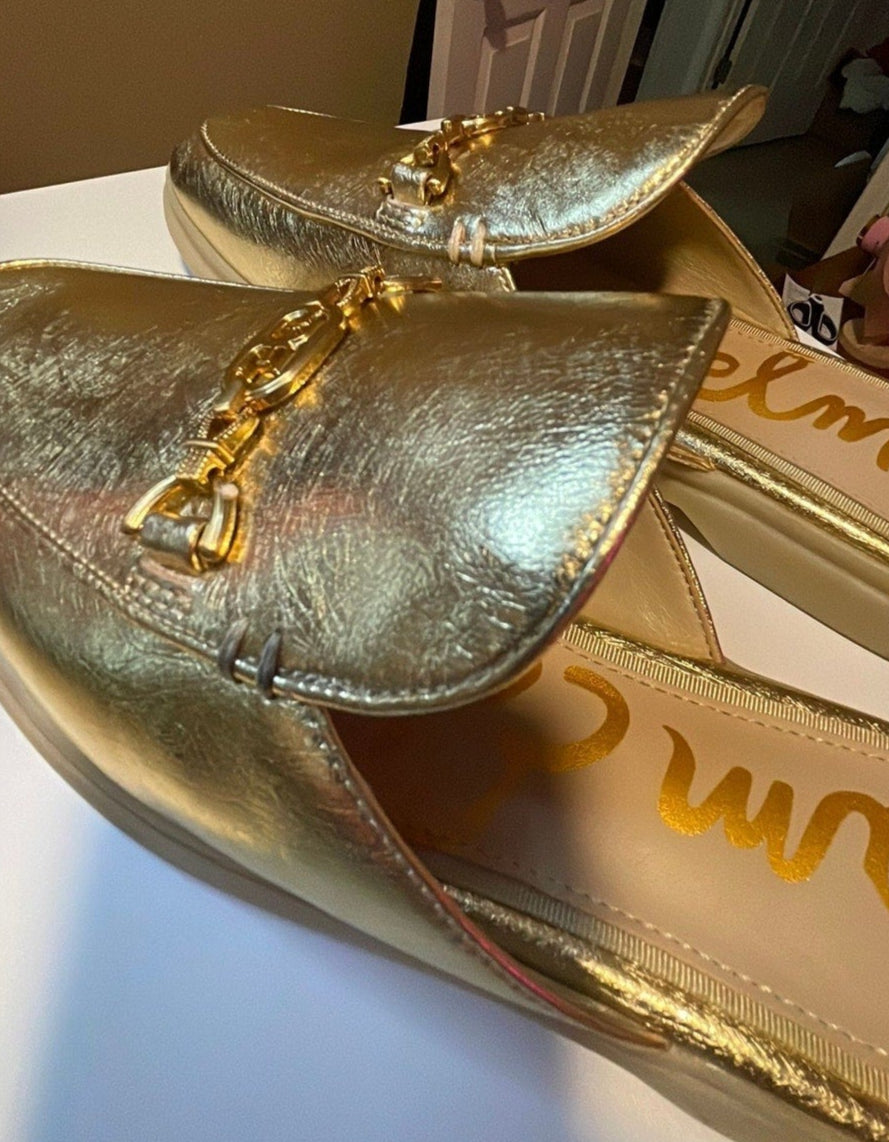 Sam Edelman Gold Slip-on's