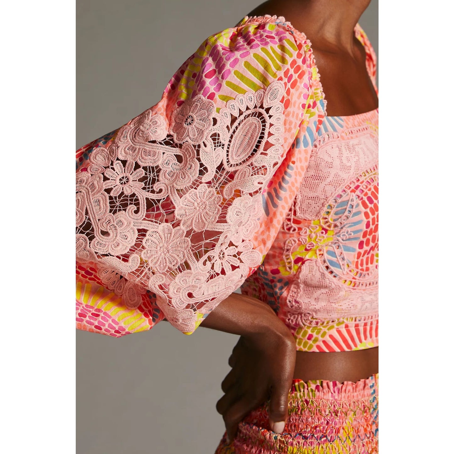 Farm Rio x Anthropologie Dotted Bananas Blouse