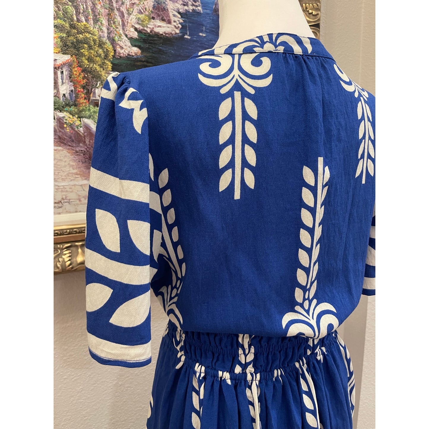 Umgee Boho Peplum Smocked Waist Dress