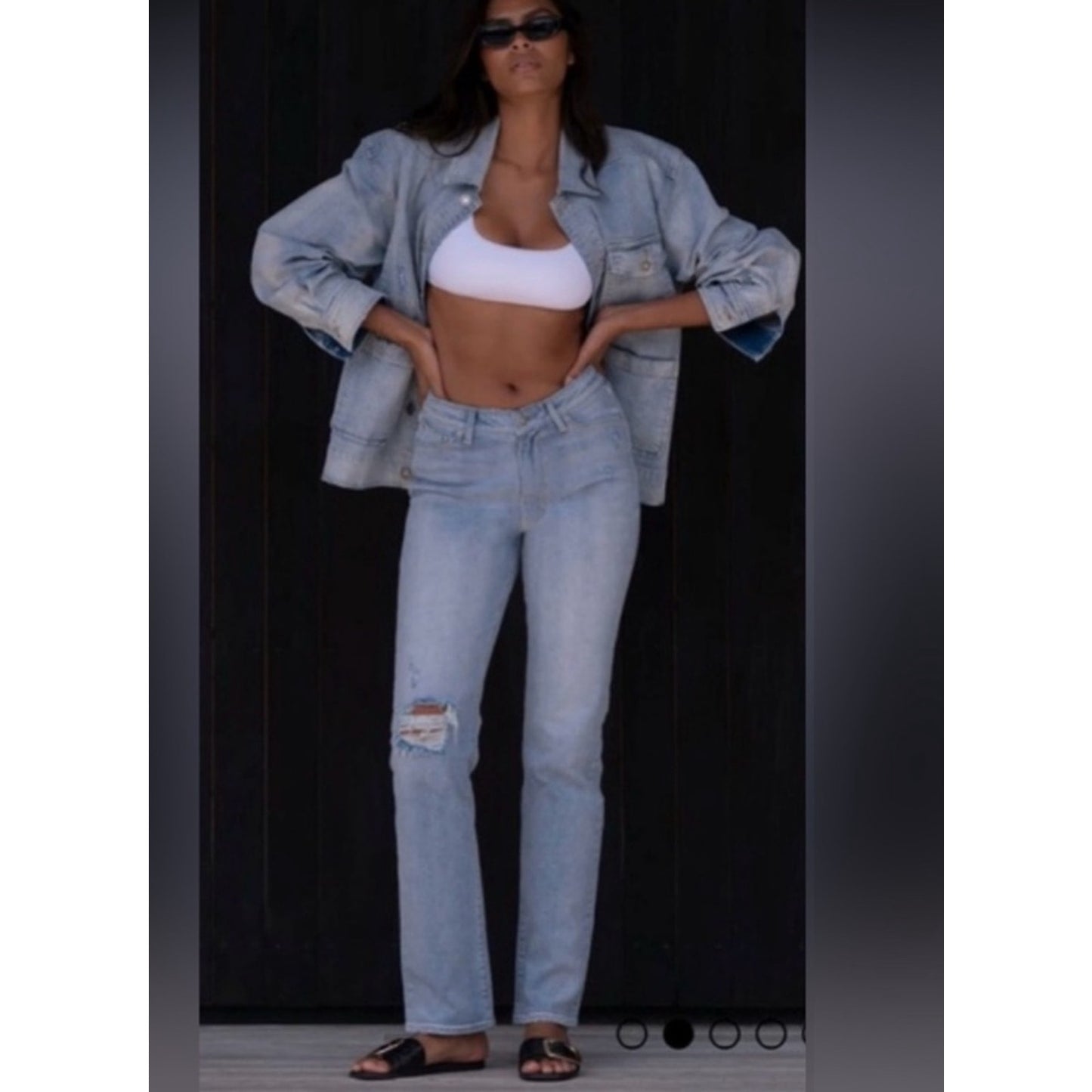 LNDN Light Wash Distressed Denim