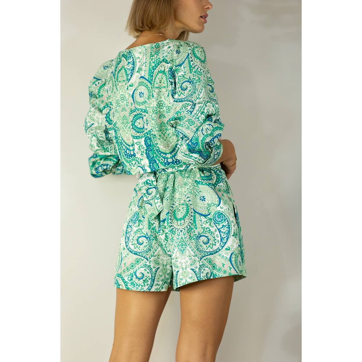 Mulla Paisley Crop Top and Shorts Set