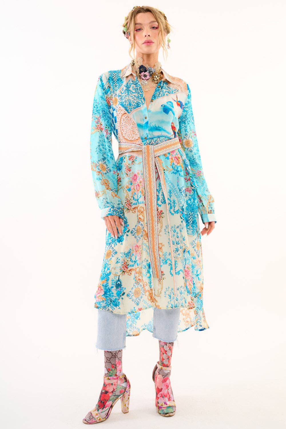 Aratta Rocco Beauty Shirt-Dress: Sky