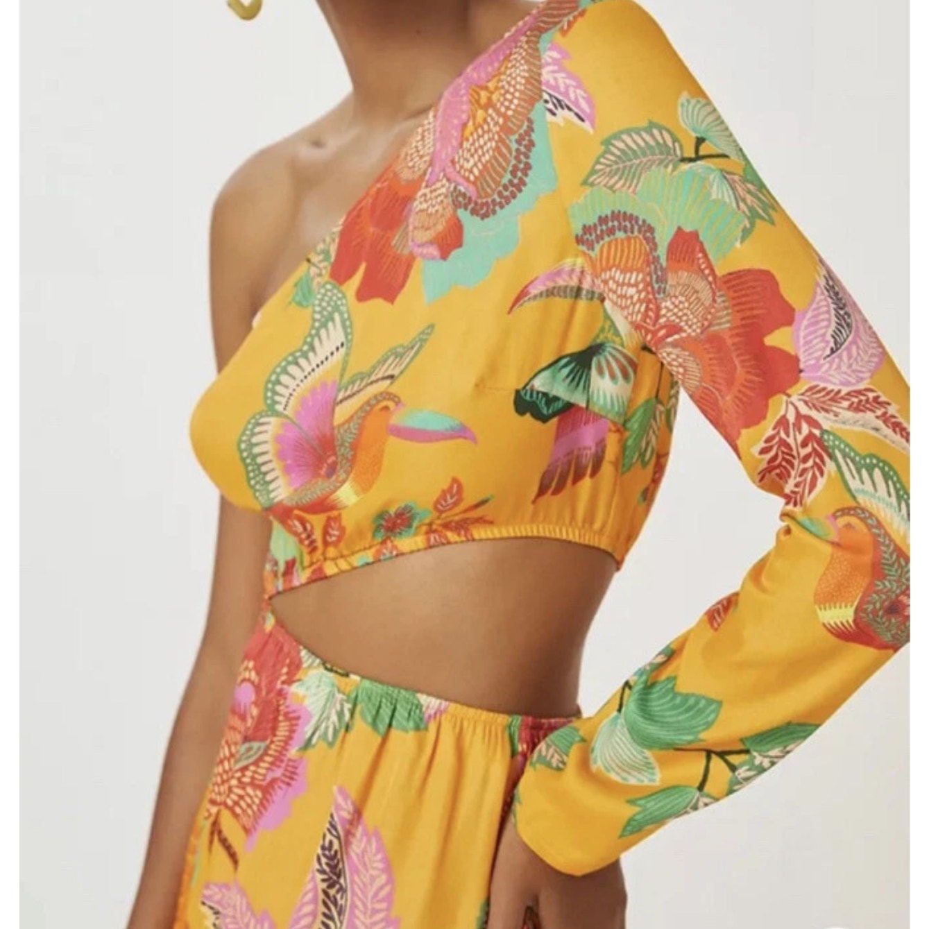 FARM Rio Tropical Print Cutout Maxi Dress