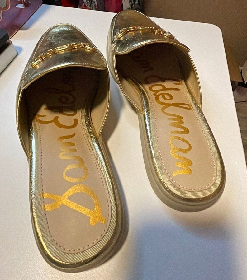 Sam Edelman Gold Slip-on's