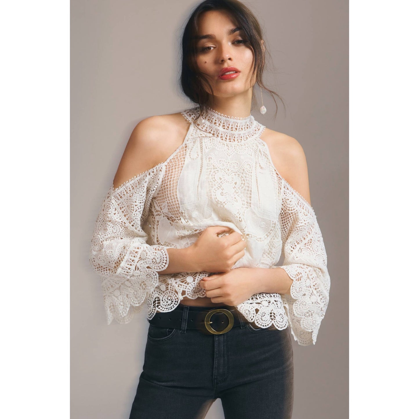 Farm Rio x Anthropologie Guipure Blouse