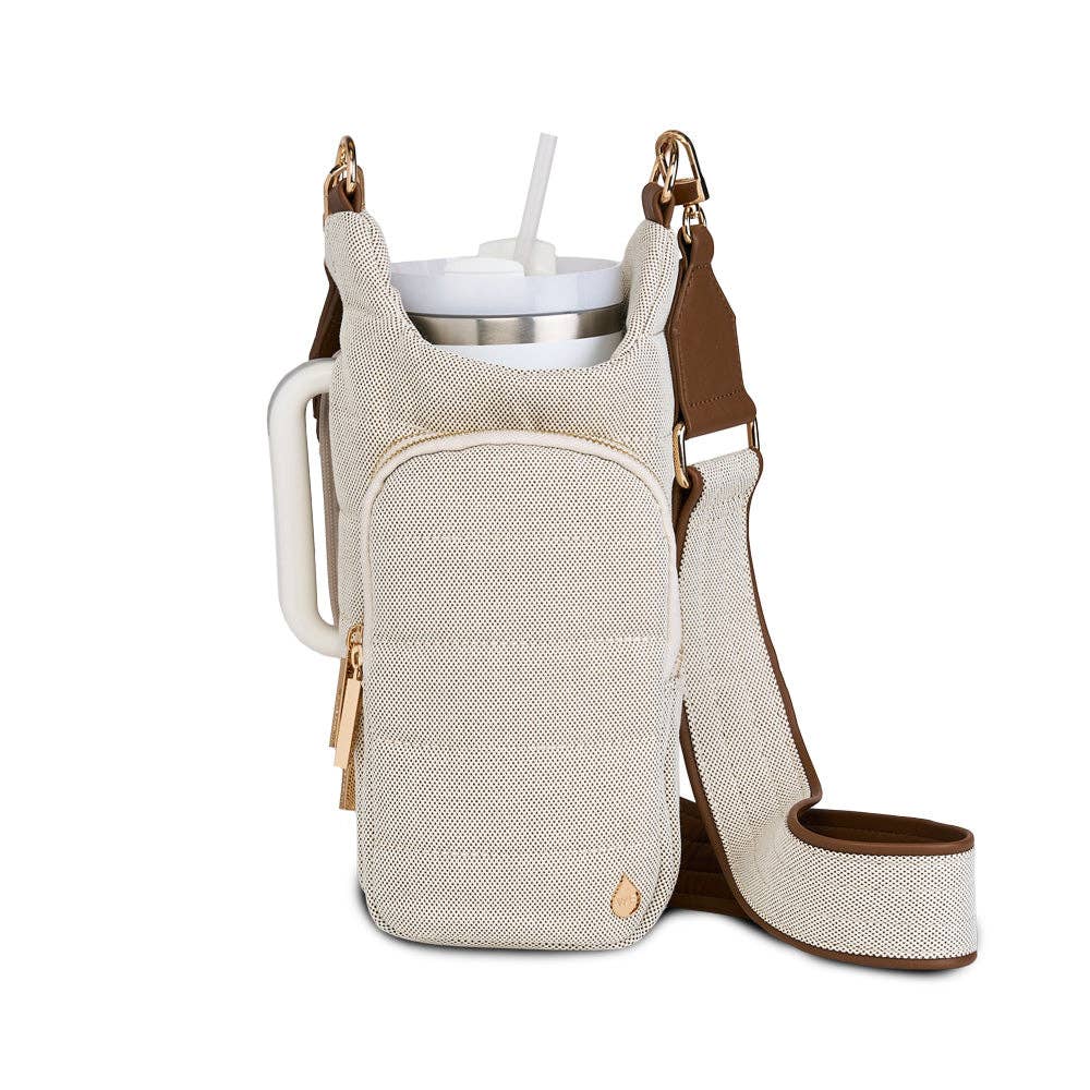 WanderFull - HydroBag® HANDLE Dark Oatmeal Canvas with Canvas Vegan Leath