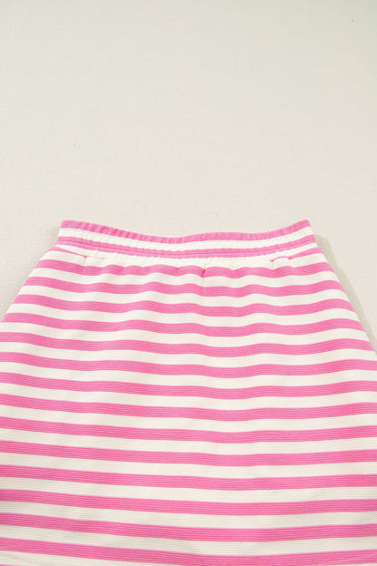 Striped Quarter-Zip Sleeveless Top & Skort Set