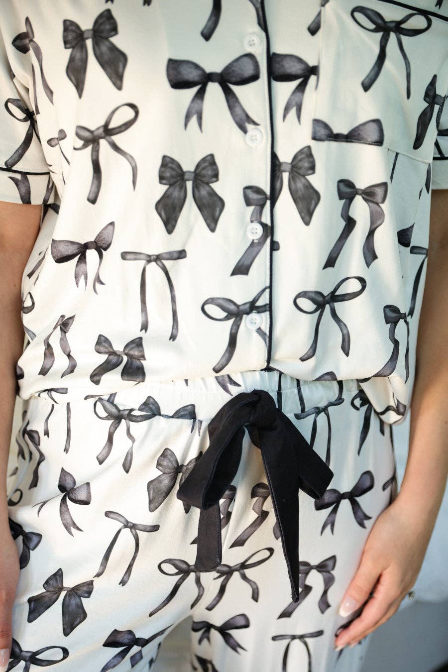 Jess Lea Midnight Bow Pant Ruffle Pajama Set