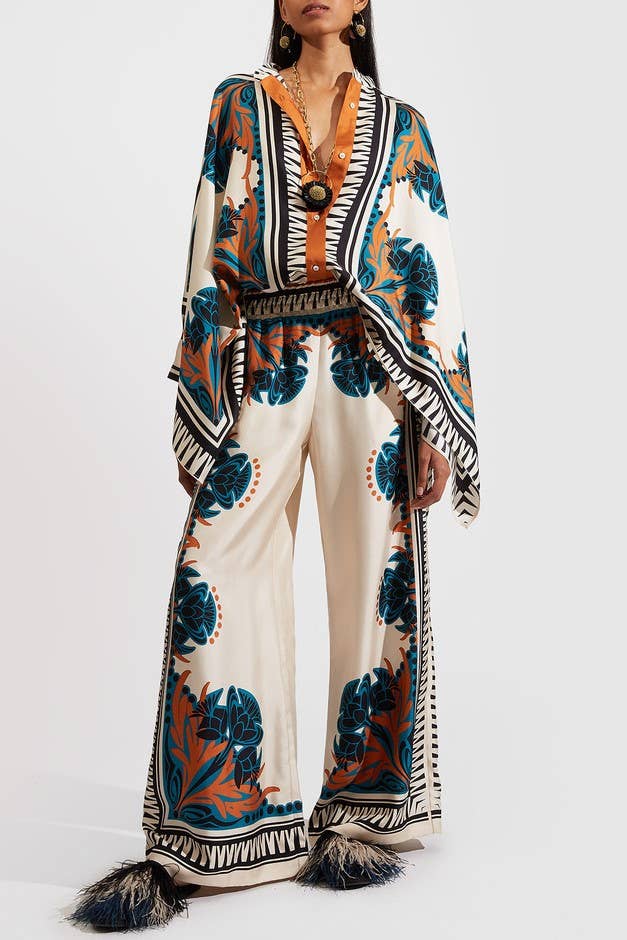 Rosa Clothing - Bohemian floral printed kimono top set