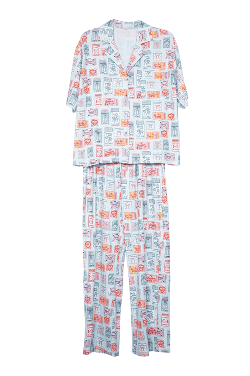 Katydid Traveling Matchbook Pajama Pants Set